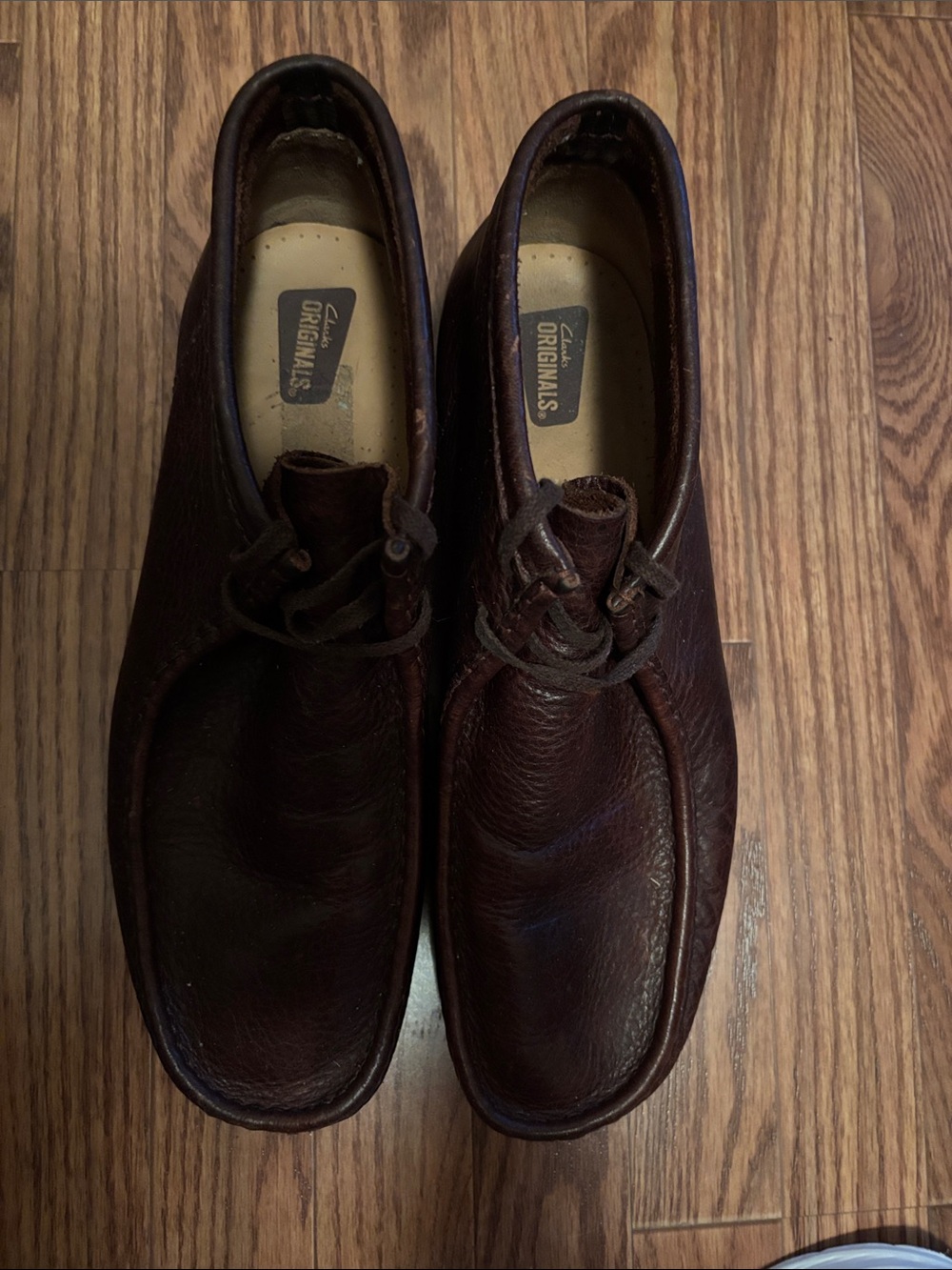 Men's Dark Brown Leather Wallabee Shoes by Clark size 14
